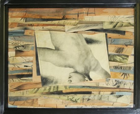 Umberto Manzo (1960-), Senza titolo, 2001, tecnica mista su carta, ferro e...