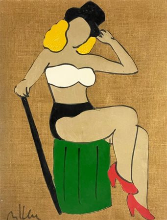 Marco Lodola , (1955), "Senza titolo", 200s, Tecnica mista, smalti su tela,...