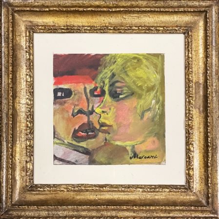 Mino Maccari , (1898 - 1989), "Senza titolo", 1970s Olio su tela cm 20 x 20...