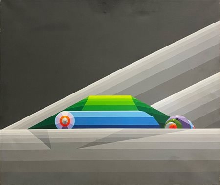 Keizo Morishita (1944 -2003), “Arcipelago”, 1974, Acrilico su tela, cm 65 x...