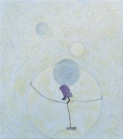 Walter Gasperoni (1943), “Quattro Lune”, 2011, Olio e tecnica mista su tela,...