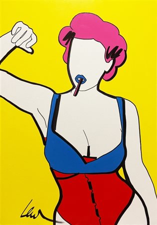 Marco Lodola (1955), “Senza titolo (Pin Up con sigaretta)”, 2010ca, Smalto e...