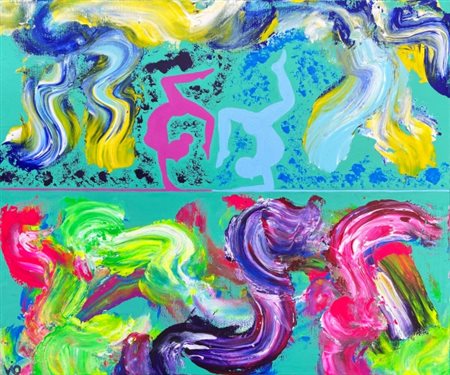 Vio (1985), “Gli Equilibristi", 2023, Acrilico su tela, cm 60 × 50 L'opera...