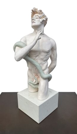 Ermanno Leso (1966), “Adamo", 2018, Scultura di terracotta patinata, cm 22 ×...
