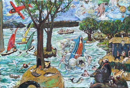 Roberto Anfossi (1950), “Apparizione”, 2022, Olio su tela, cm 70 × 100...