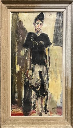 Roberto Anfossi (1950), “Ragazzo con Skateboard”, 1999, Olio su tela, cm 50 x...