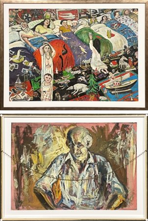 Roberto Anfossi (1950), “Notte di Natale”, 1996, Olio su tavola, cm 81 × 61...