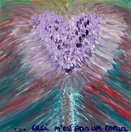 VIO (1984), “Ceci N'Est Pas un Coeur”, 2020, Acrilico su tela, cm 55 × 55...