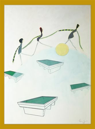 Walter Gasperoni, (1943), "Festa Pagana", 2018, Olio e stampa su carta...