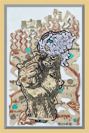 Gabriella Ciancimino, (1978), "Il Flusso dei Fiori", 2016, Tecnica mista su...