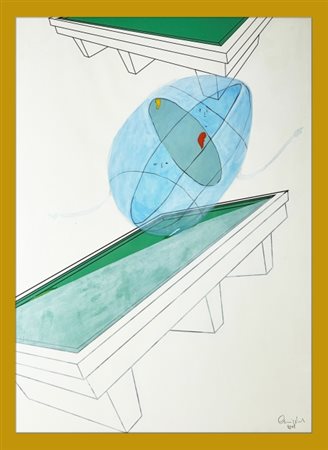 Walter Gasperoni, (1943), "Se Fosse Cielo", 2018, Olio e stampa su carta...