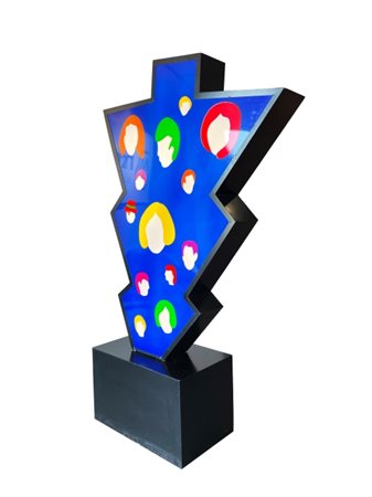 Marco Lodola, (1943), "Natalino", 2009ca Alluminio, plexiglas e neon, cm 160...