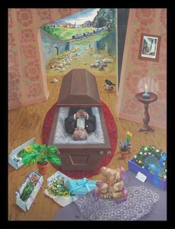 Don Manfredi, (1930 - 2000), "Il Capo", 1989, Olio su tela, cm 60 x 80...