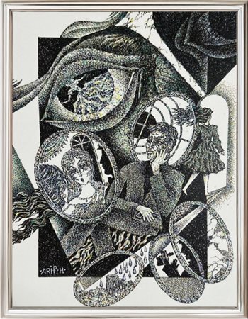 Arif Huseynov, (1943), Senza titolo, opera della serie "Le mie storie",...