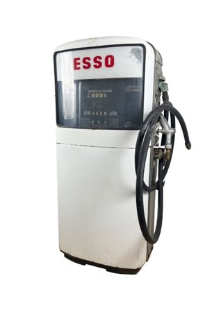 Pompa di benzina, 20°secolo, Erogatore di gasolio originale in metallo e...