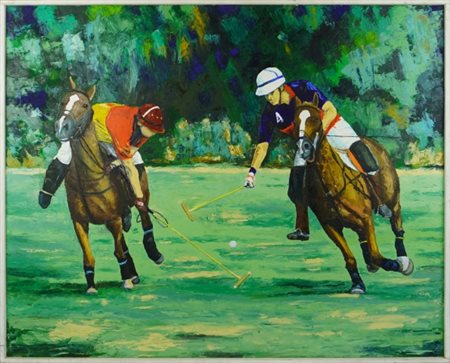 Ettore Ghiringhelli (Ghirè) Dipinto, 20° secolo Olio su tavola (truciolato),...