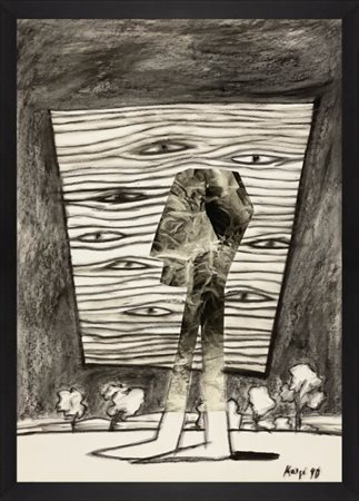 Reiner Karge (1832-1891), Senza titolo, Opera unica su carta, 1990, Opera...