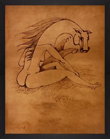 Roberto Pelillo, 20° secolo, Senza titolo, 1979, tecnica mista su pelle...