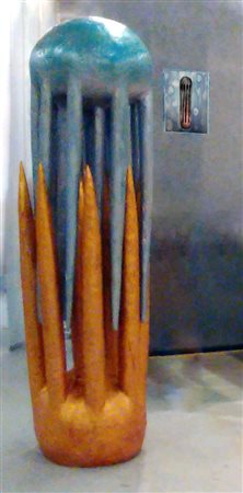 Sanna Edi Fuoco e acqua Scultura in legno di cedro lavorata a motosega e...