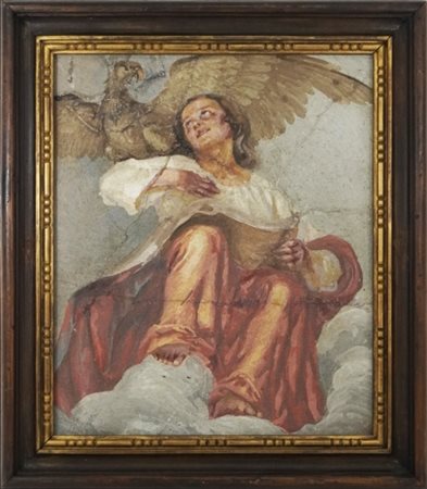 Pittore del 18° secolo, Straordinario affresco raffigurante il giovane San...