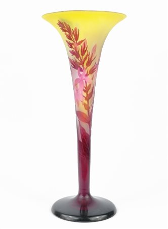 Emile Gallé (1846 - 1904), Vaso in vetro policromo, manifattura Gallé, prima...
