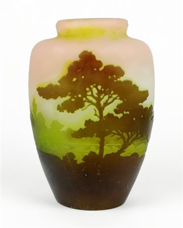 Emile Gallé (1846 - 1904), Vaso in vetro policromo, manifattura Gallé, prima...