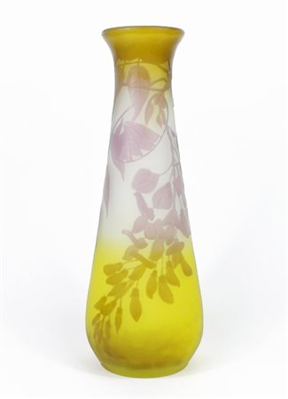 Emile Gallé (1846 - 1904), Vaso in vetro policromo, manifattura Gallé, prima...