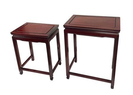 Coppia di tavolini/consolle, 20° secolo. Tavolini coordinati e allungabili in...