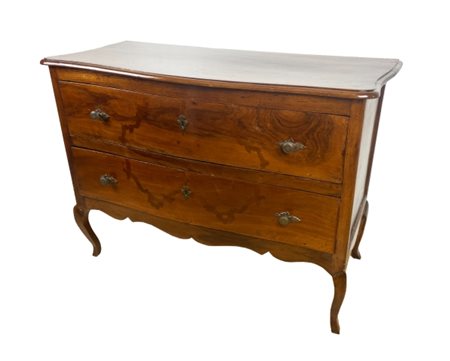 Cassettone, 19° secolo, Cassettone a due cassetti con intarsi in stile Luigi...