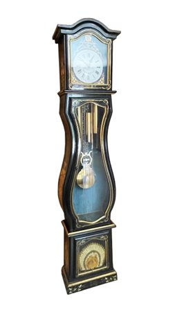 Orologio da terra, epoca 20° secolo, Cornice in legno laccato nero con...