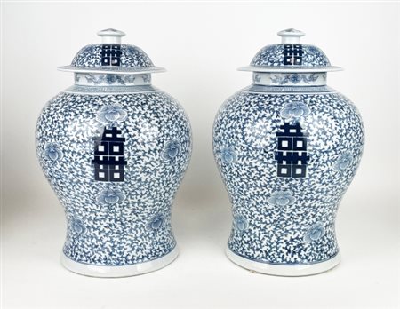 Coppia di autentici vasi antichi della dinastia Qing, 19° secolo, Diametro 27...