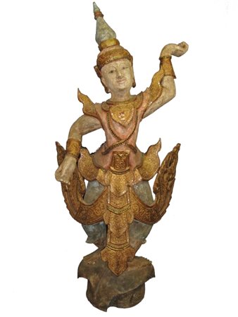 Scultura in legno raffigurante una dea danzante, Asia, presumibilmente...