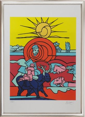 Valerio Adami, "Sole", 2010, Serigrafia su carta, cm 50 × 70 Edizione 113/200