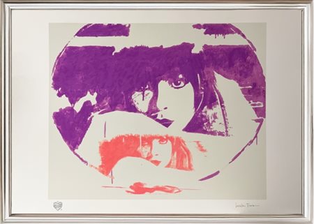 Giosetta Fioroni, "Doppio Liberty Viola Chiaro", 2015, polimaterico a 12...