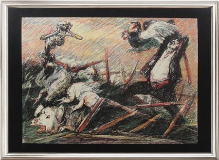 Salvatore Fiume, “Novelle del Verga”, anni '70, Litografia su carta, Edizione...