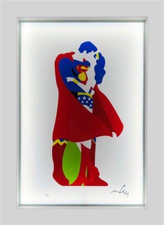 Marco Lodola, “Eroi innamorati”, anni 2020, Serigrafia su PVC in cornice con...