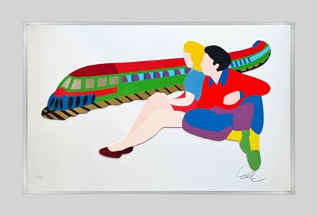 Marco Lodola, “Sì, viaggiare!”, anni 2010, Serigrafia texturizzata su...