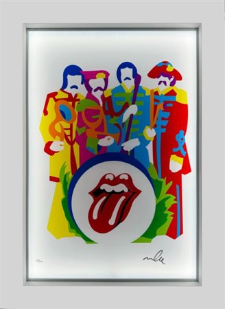 Marco Lodola, “Super Band”, anni 2020, Serigrafia su PVC in cornice con...