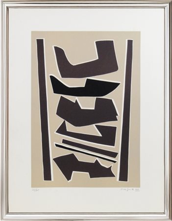 Alberto Magnelli, “La Ferrage n°3”, 1970, Acquaforte su linoleum su carta...