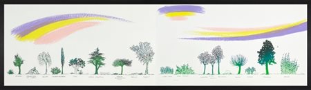 Bruno Munari, “Un viale di alberi diversi”, 1989, Serigrafia su carta,...