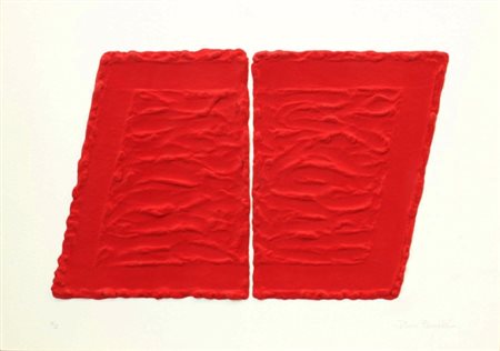 Pino Pinelli, “Pittura Rossa”, 2006, Serigrafia e floccatura, l'opera è...