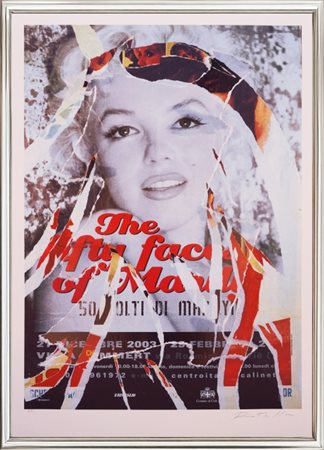 Mimmo Rotella, “Omaggio a Marilyn” 2009, Decollage su supporto serigrafico,...