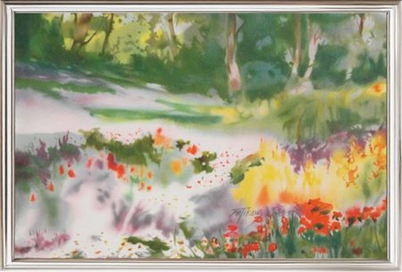 David Fu-Ji Tsang, Senza titolo (Paesaggio), anni '90, Litografia su carta,...