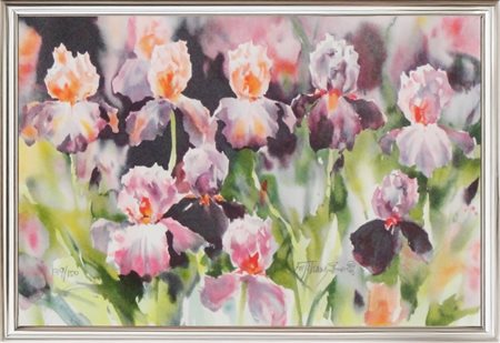 David Fu-Ji Tsang, Senza titolo (Orchidee), anni '90, Litografia su carta,...