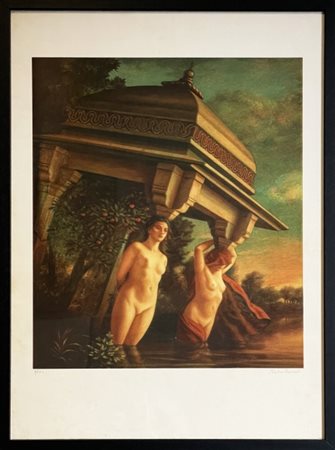 Marco Rossati, ”Cariatidi Viventi”, anni 2020, Litografia colorata su carta,...