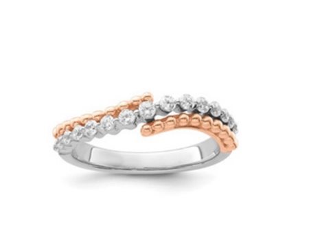 ANELLO IN ORO BIANCO E ROSA CON DIAMANTI -1027 NAT 18K