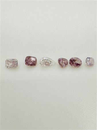 6 DIAMANTI NATURAL POLISHED 0,97 NATURAL FANCY ROSA -I1-I2 - CERTIFICATO GEMMOLOGICO ALLEGATO - F40801-24