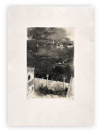 GIANCARLO VITALI (1929-2018) - Venezia - Piazzetta San Marco e l'isola di San Giorgio Maggiore