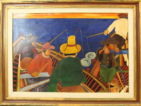 GIUSEPPE SERAFINI, "Pescatori di notte", anni '70