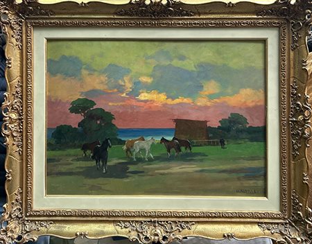 RENATO NATALI, "Tramonto", anni '50